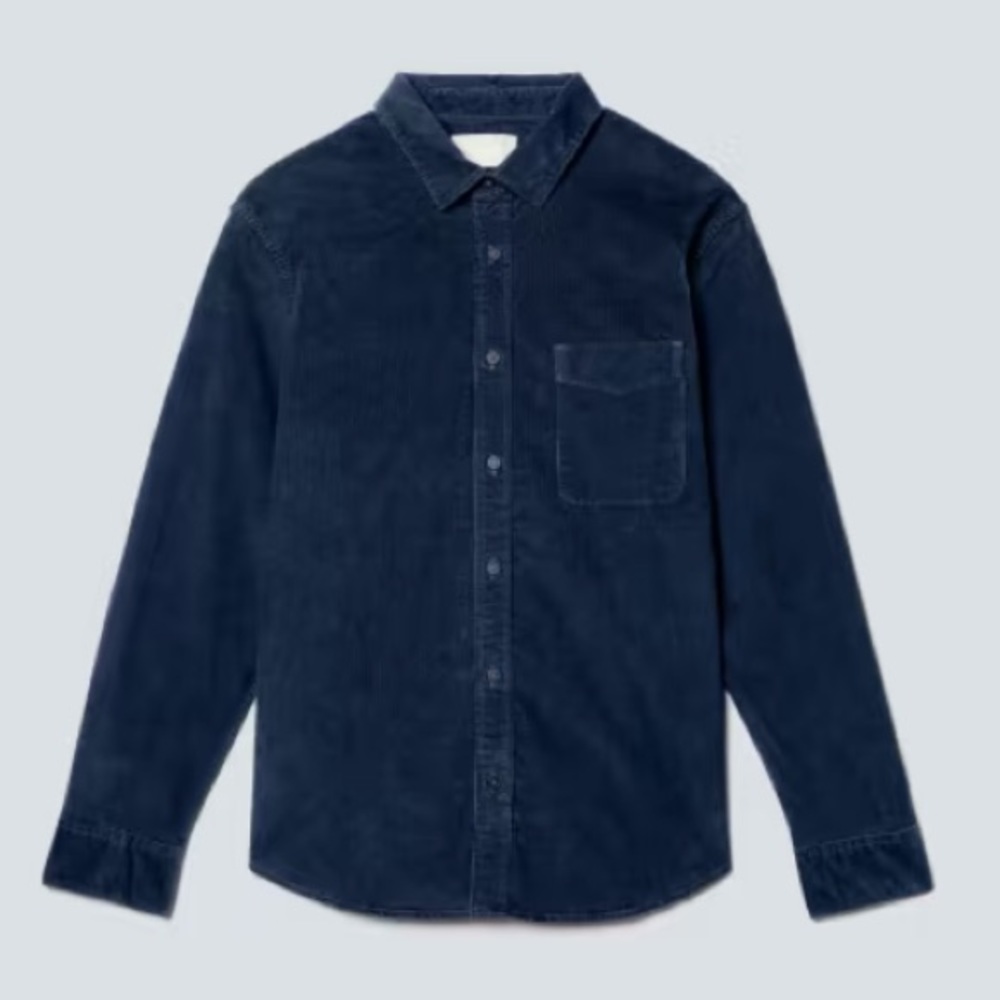 NWT Everlane The Relaxed Corduroy Shirt Blue Mens XL